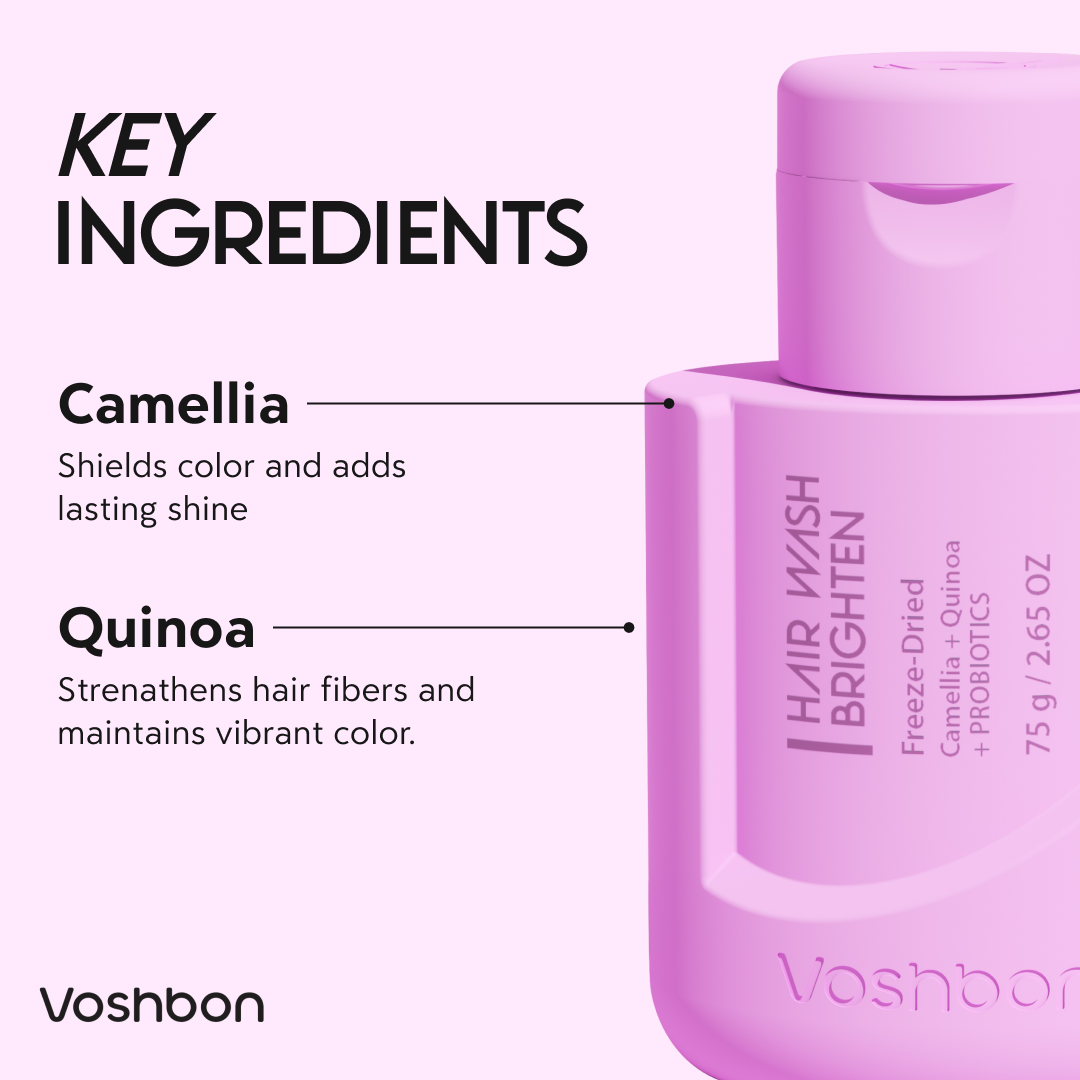 brighten freeze-dried hair wash key ingredients nourishing shine boosting formula